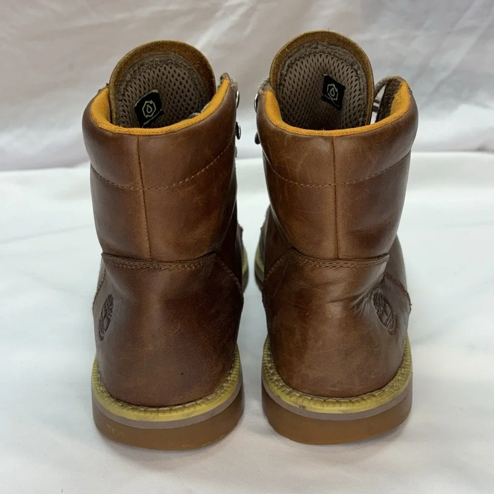Timberland Redwood Falls Moc Toe Boots Mens‎ 9 Rust Brown Waterproof Leather